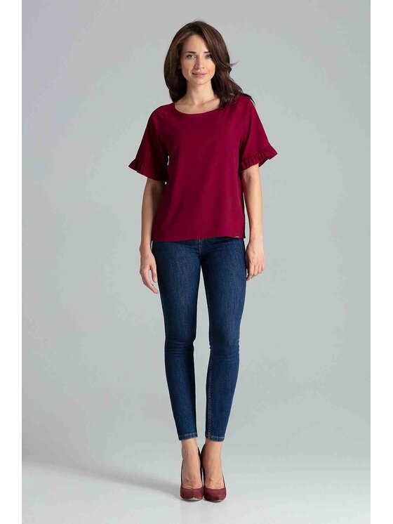 Lenitif Lenitif Blusa L052 Rosso Regular Fit