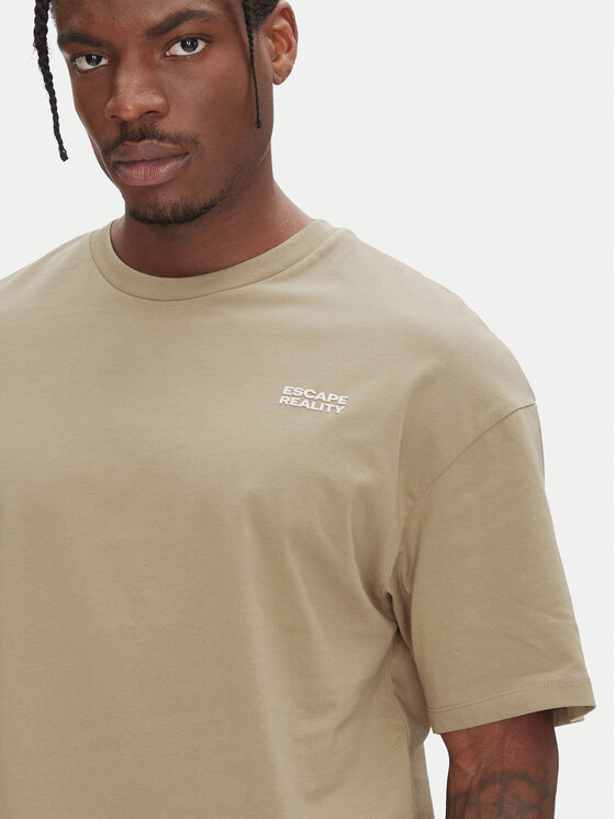 Jack & Jones Jack & Jones Tričko Ames 12268471 Béžová Relaxed Fit