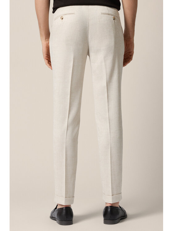 Lancerto Lancerto Spodnie materiałowe Paullo Beżowe SP131126000004 Beżowy Slim Fit