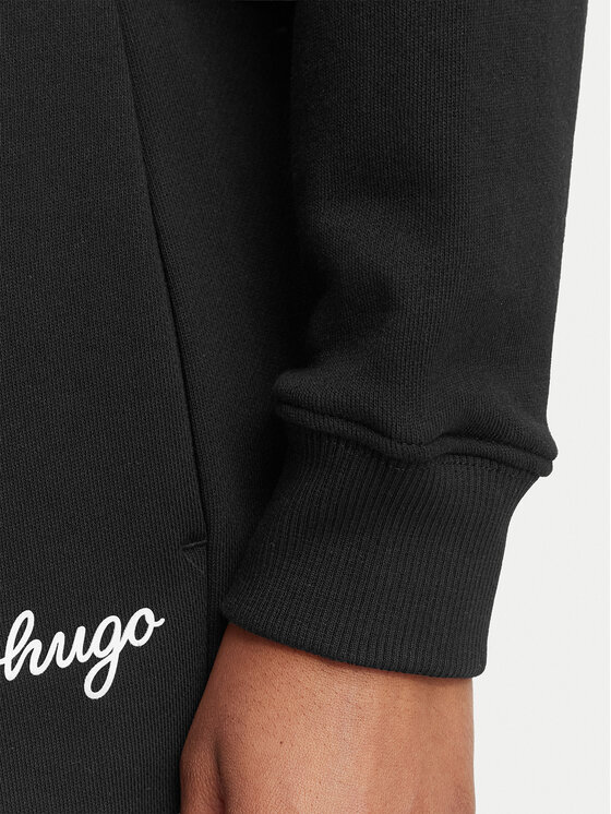 HUGO HUGO Majica dugih rukava Damaswee_B 50571605 Crna Loose Fit