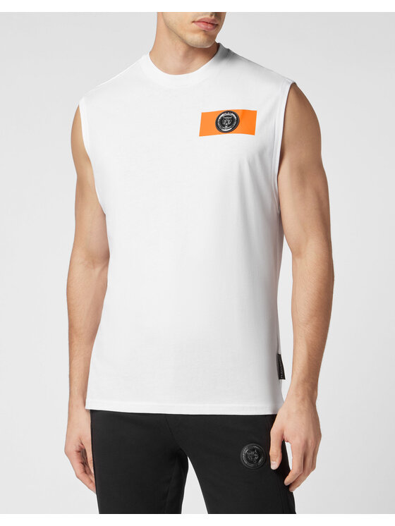Plein Sport Plein Sport Tank top 8221 Biały Regular Fit