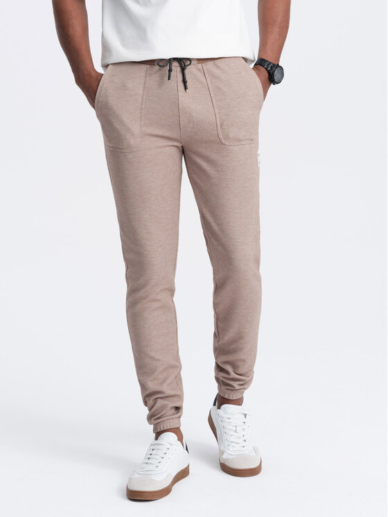 Ombre Ombre Teplákové kalhoty OM-PASK-0211 Hnědá Regular Fit