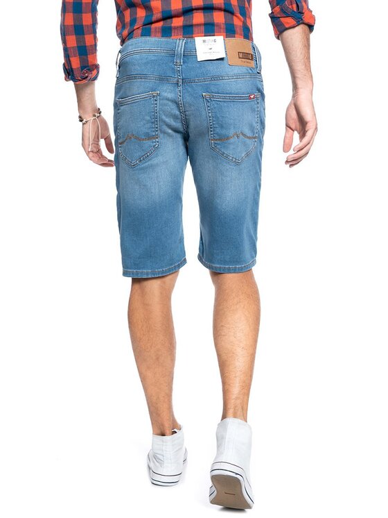 Mustang Mustang Szorty jeansowe CHICAGO SHORT Niebieski Slim Fit