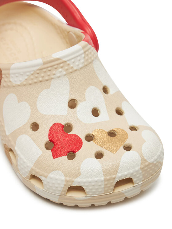 Crocs Crocs Παντόφλες Classic Heart Print Clog T 206832 Μπεζ