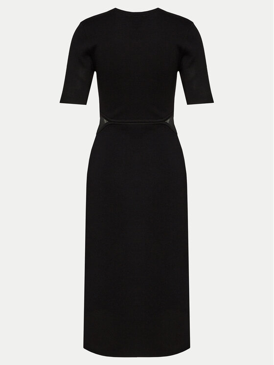 DKNY DKNY Rochie tricotată P4AUAN33 Negru Slim Fit