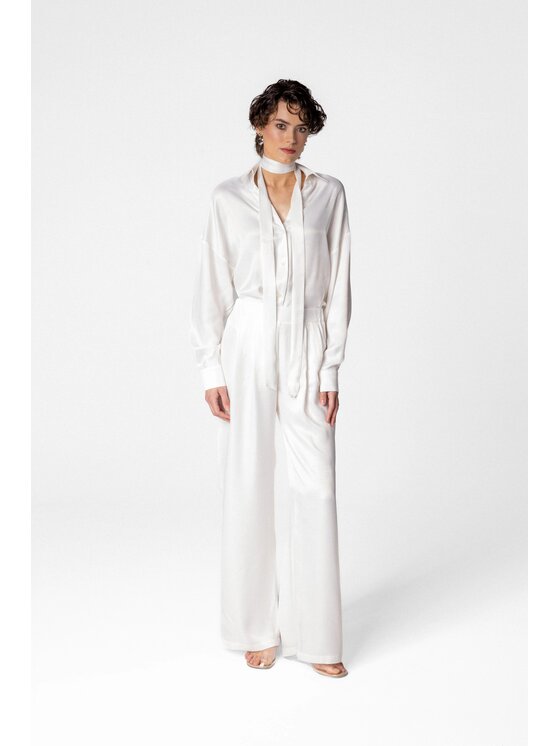 LE POSSÉ LE POSSÉ Pantaloni di tessuto SS Bianco Regular Fit