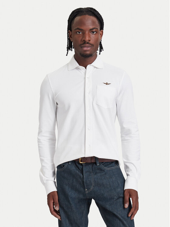 Aeronautica Militare Aeronautica Militare Hemd 262CA1313UP00408 Weiß Regular Fit