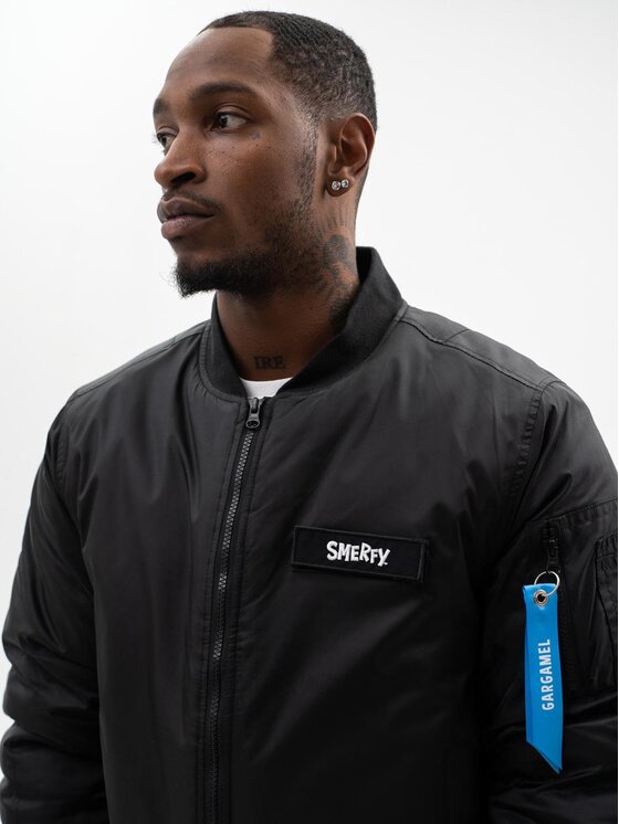 Smerfy Smerfy Kurtka bomber Gargamel Czarny Regular Fit
