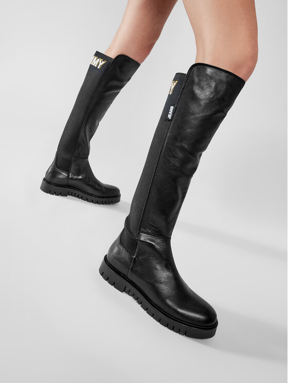 tommy hilfiger double detail long boot