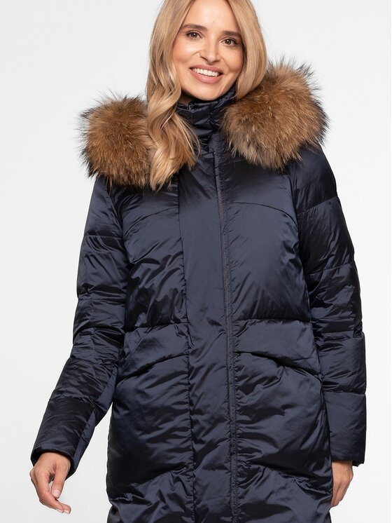 Perso Perso Dámska bunda BLH252525FXR Tmavomodrá Regular Fit