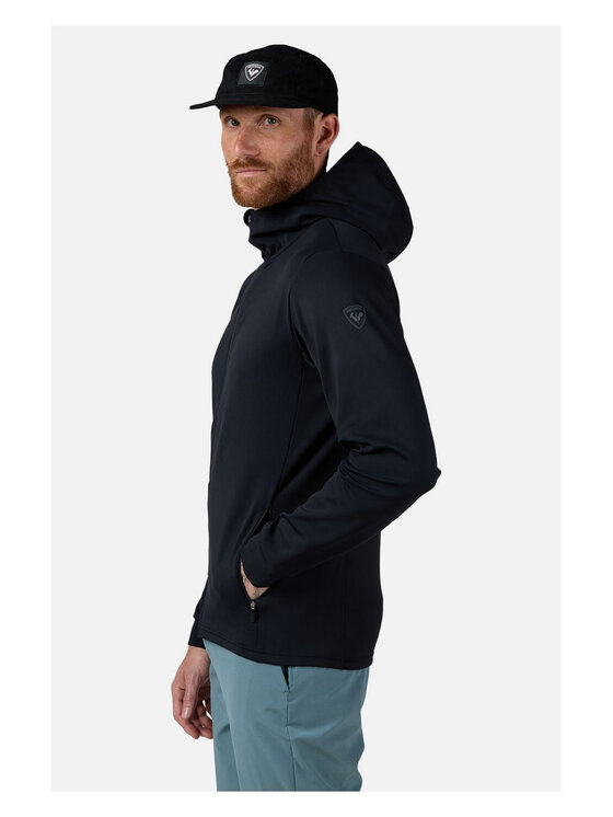 Rossignol Rossignol Bluza techniczna Mid Layer Stretch Hoodie Czarny Regular Fit