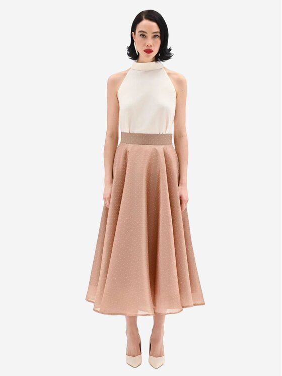 Rinascimento Rinascimento Gonna midi Gonna con strass Beige Regular Fit