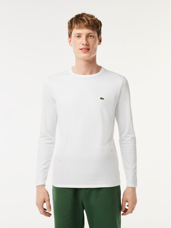 Lacoste Majica z dolgimi rokavi TH6712 Bela Regular Fit