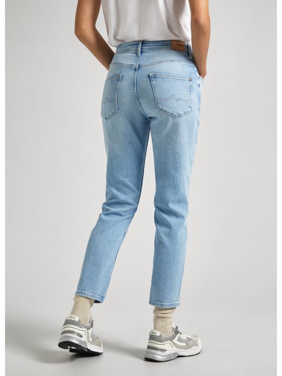 Pepe Jeans Pepe Jeans Kalhoty z materiálu PL204591MI88 000 Modrá Taper Fit