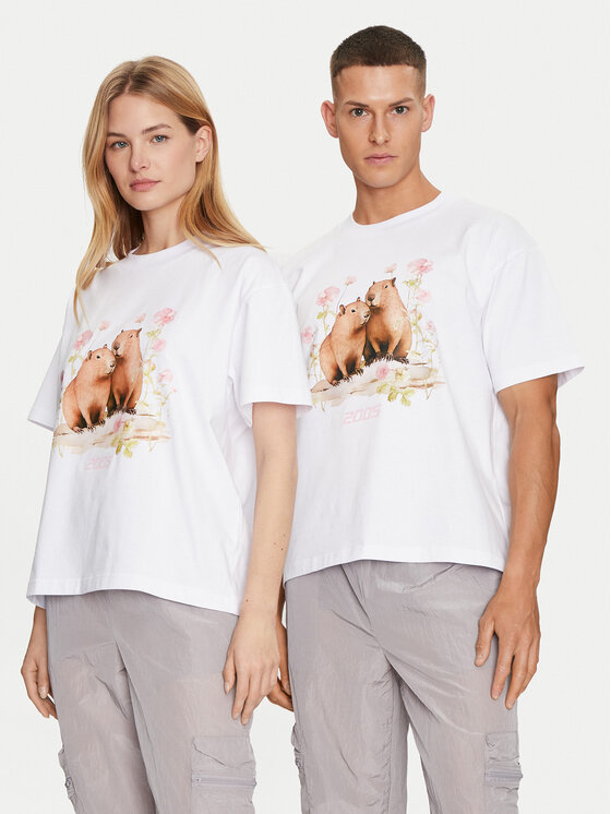 2005 2005 T-Shirt Unisex Capybaras Love Weiß Regular Fit