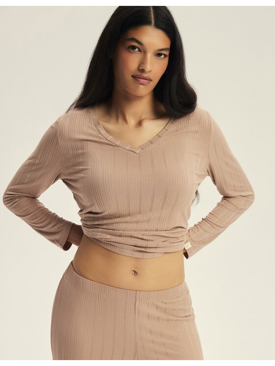 Esotiq Esotiq Piżama 44388 Beżowy Regular Fit