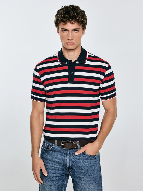 BIG STAR BIG STAR Polo SEULIR_603_150 Czerwony Basic Fit