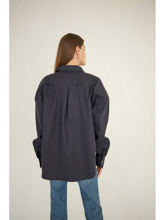 Entelier Entelier Koszula Classic Czarny Oversize