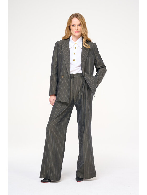 Castellani Castellani Spodnie garniturowe Ivre Szary Regular Fit