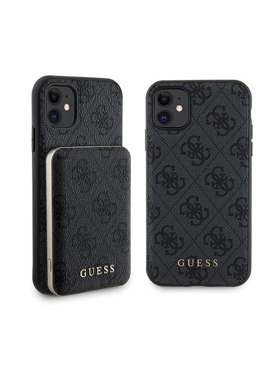 Zestaw prezentowy Guess, Czarny, etui do iPhone 11 + powerbank 4G Metal Logo