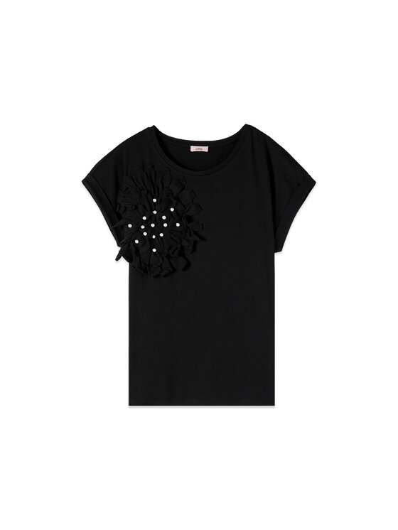 Oltre Oltre T-Shirt G00DJ004618N033 Czarny Regular Fit