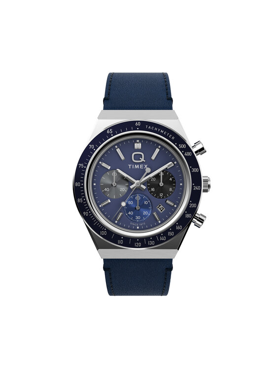 Timex Timex Ročna ura Q Diver Inspired Chronograph TW2Y36100 Mornarsko modra