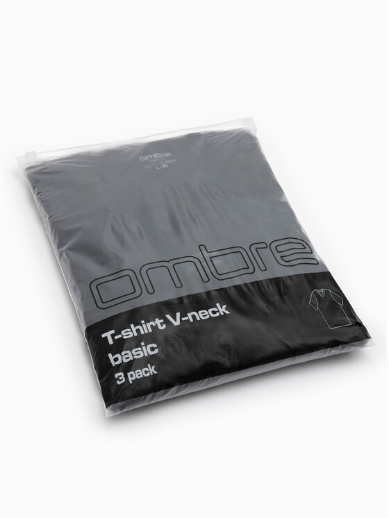 Ombre Ombre Komplet t-shirtów OM-TSBS-0281 Czarny Regular Fit