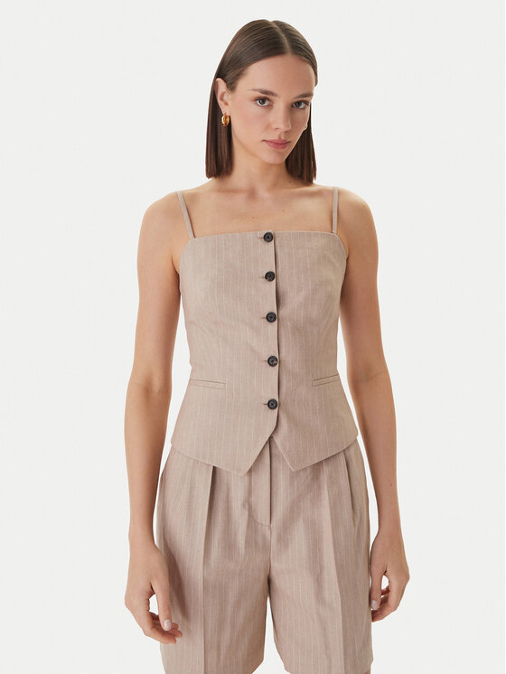 HUGO HUGO Medžiaginiai šortai Hamonu 50559853 Smėlio Relaxed Fit