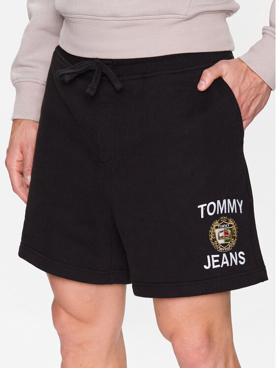Tommy Jeans Szorty sportowe Luxe DM0DM16424 Czarny Regular Fit