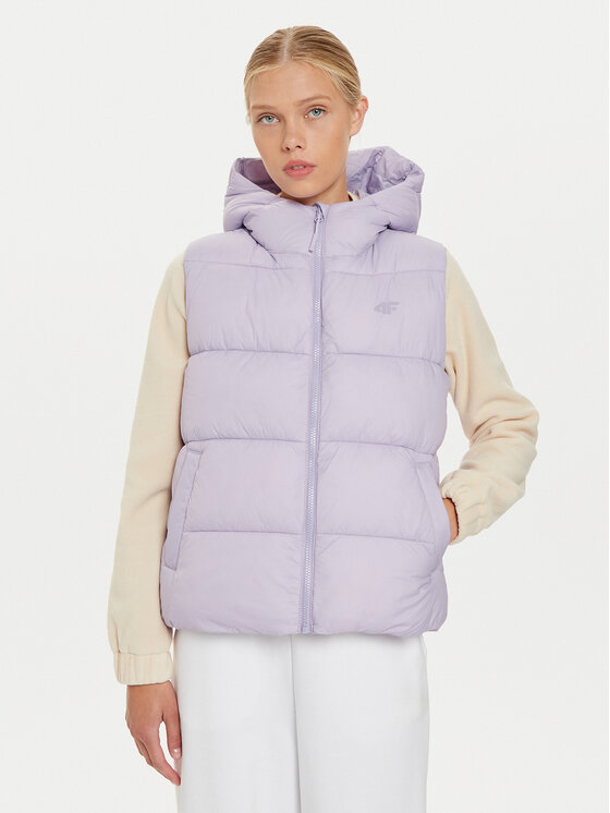 4F 4F Αμάνικο Μπουφάν 4FWAW24TVJAF141 Μωβ Regular Fit