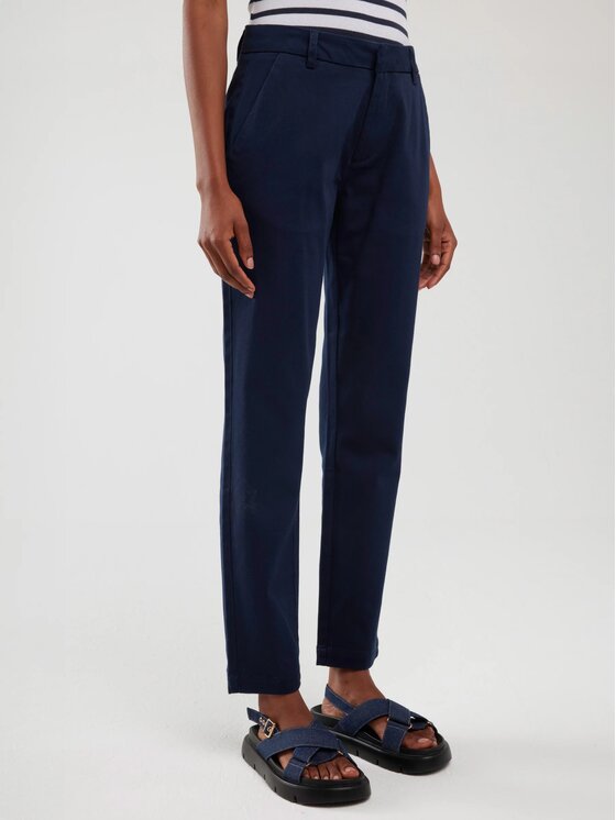 BIG STAR BIG STAR Chinosy DANASI_403_350 Granatowy Slim Fit