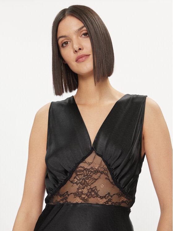 Please Please Φόρεμα κοκτέιλ A1XQXP1000 Μαύρο Regular Fit