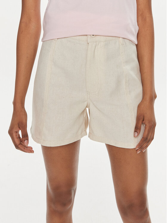 Pepe Jeans Pepe Jeans Šortky z materiálu Tilly PL801093 Écru Regular Fit