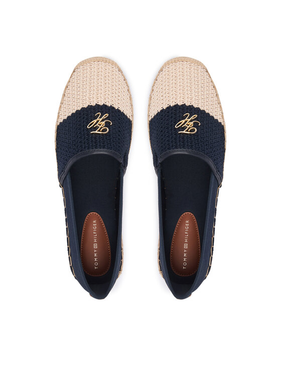 Tommy Hilfiger Tommy Hilfiger Espadrilles Script Crochet Espadrille FW0FW09502 Tumši zils