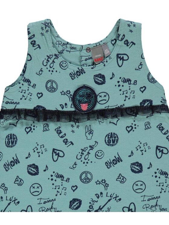 Kanz Kanz Bluzka 1833053-0003 Niebieski Basic Fit