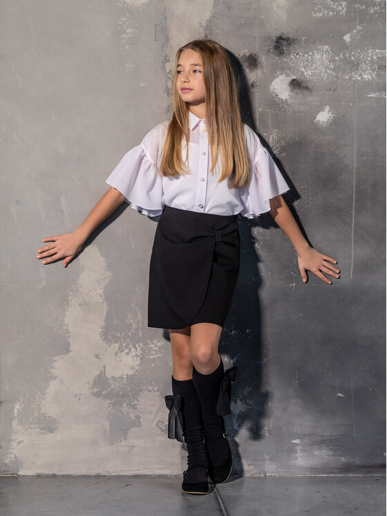 SLY SLY Spódnica 3S-305B Granatowy Comfortable Fit