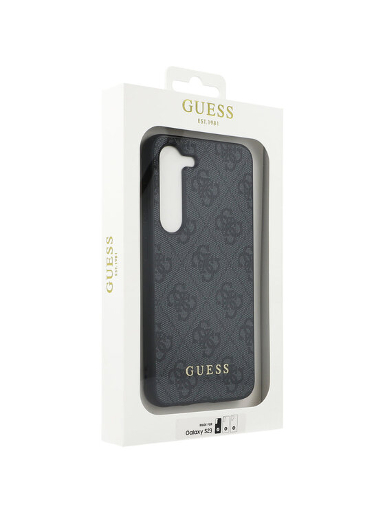 Guess Guess Etui na telefon 4G Metal Gold Logo Szary