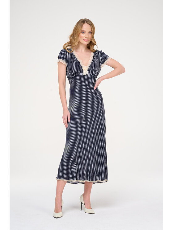 CASTELLANI CASTELLANI Sukienka codzienna Sukienka Polka Granatowy Regular Fit