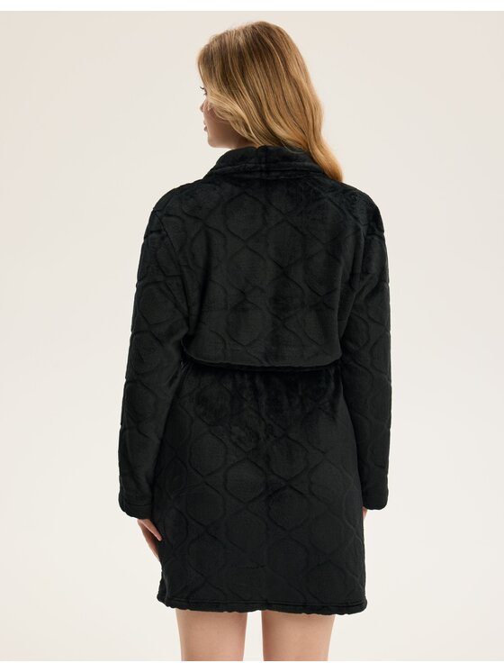 Esotiq Esotiq Szlafrok 43932 Czarny Regular Fit