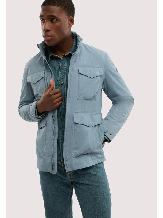 Trussardi Trussardi Płaszcz zimowy R007M000025N024 Turkusowy Regular Fit