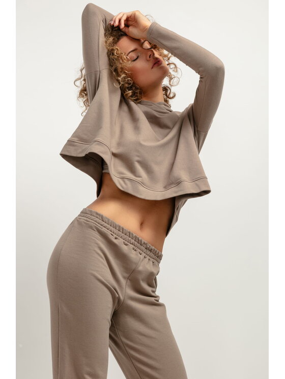 Tessita Tessita Bluza T380 Brązowy Loose Fit