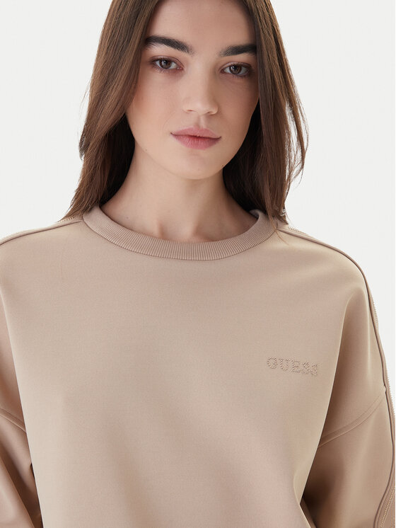 Guess Guess Bluza V6RQ96 KCX22 Beżowy Regular Fit