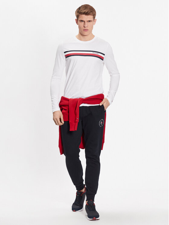 Tommy Hilfiger Tommy Hilfiger Longsleeve MW0MW32366 Biały Slim Fit