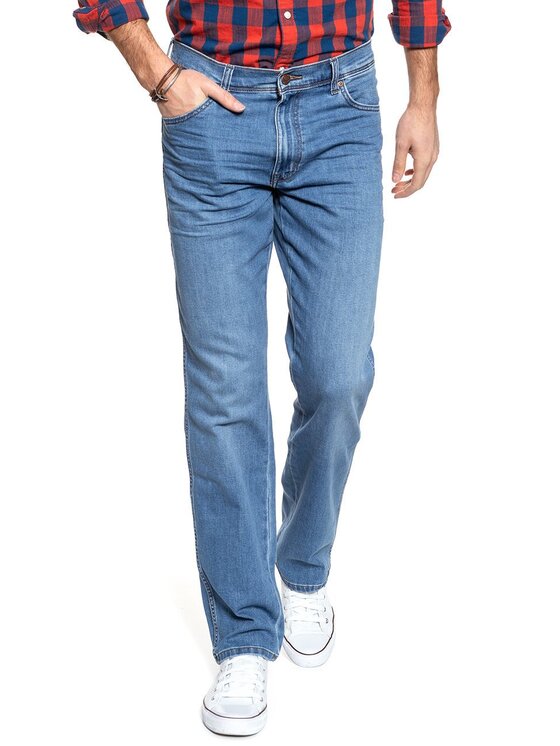 Wrangler Wrangler Pantaloni di tessuto TEXAS Blu Straight Fit