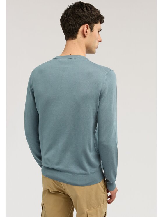 Trussardi Trussardi Sweter M0168000077N024 Turkusowy Regular Fit