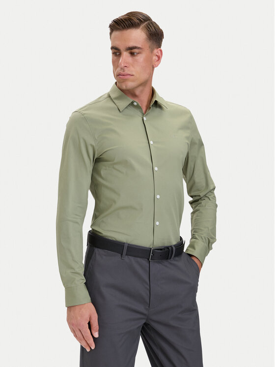Calvin Klein Calvin Klein Marškiniai LV04LB145G Žalia Slim Fit