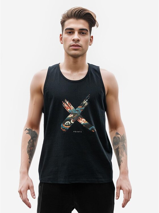 Point X Point X Tank top Tank Top Męski Czarny Point X Dragon XL Czarny Regular Fit