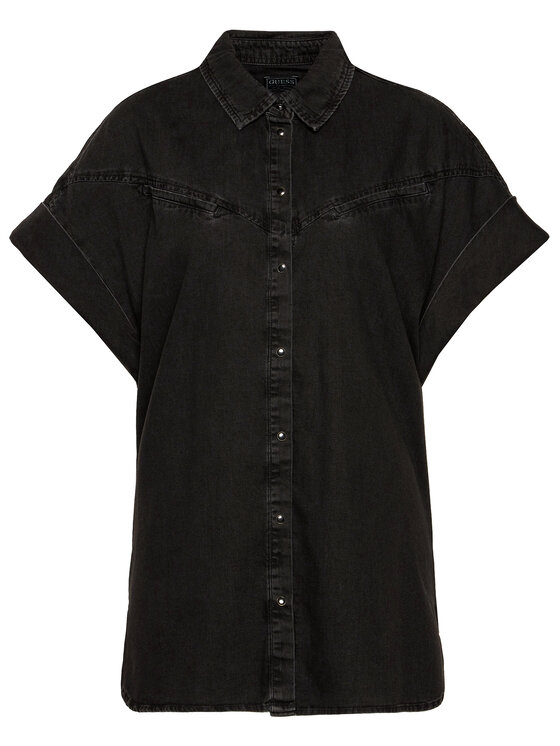Guess Guess Cămașă Boyzee W0YH24 D42U1 Negru Relaxed Fit