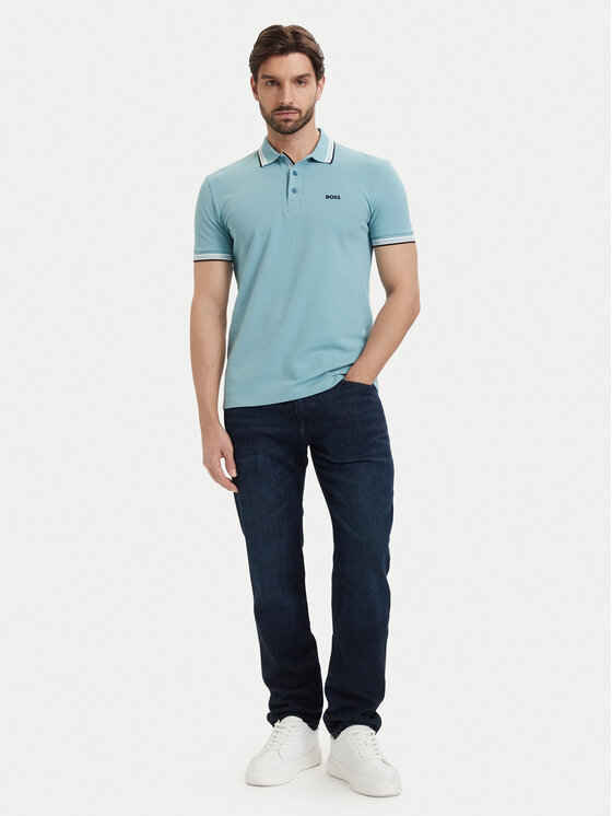 BOSS BOSS Pólóing Paddy 50469055 Türkizkék Regular Fit