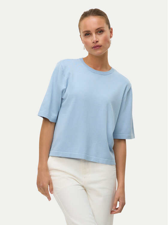 Vero Moda Pulover Silje 10320460 Albastru celest Oversize